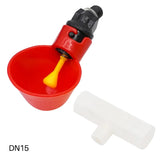5PCS Chicken Water Drinking Cups Automatic Bird Drinker Bowl With Tee Connector Chicken Watering Automatic Poultry Feeding Tools