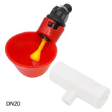 5PCS Chicken Water Drinking Cups Automatic Bird Drinker Bowl With Tee Connector Chicken Watering Automatic Poultry Feeding Tools