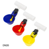 5PCS Chicken Water Drinking Cups Automatic Bird Drinker Bowl With Tee Connector Chicken Watering Automatic Poultry Feeding Tools