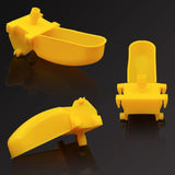 5Pcs Bird Quail Automatic Drinking Cups with Tee Connector Yellow Hanging Drinkers Bowls for 9.5Mm Hose Bird Drinking Fountain