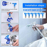Spray Tips For Airless Sprayer, Reversible Airless Paint Sprayer Nozzle Tips 18Pc With 6Pc Nozzle Seats