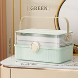 1pc Transparent 3-layer Storage Box With Cover And Handle, Large Capacity Multifunctional Dust-proof Storage Case For Keeping Cosmetics, Medicines,carrying Cases