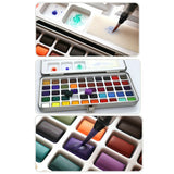 50 Color Solid Paint Set Paint for Beginner Drawing Watercolor Painting Art Supplies Pigment for Kids Drawing With Metal Box