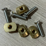 4Pcs M8 Mounting Brass T-Nuts for All Hydrofoil Tracks Outdoors Surfing Accessories Gold