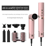 220v 5-in-1 Folding Hair Dryer Negative Ion Household Hot Air Comb Curling Iron Multi-functional Hair Comb