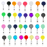 50 Pcs Retractable Reel Clips Mixed Solid Color Nurse Students Doctor Badge Holder for Hanging ID Card