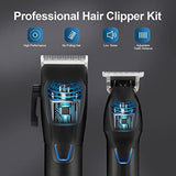 Clippers for Men,Professional Hair Cutting Kit,Cordless Barber Clipper and T-Blade Beard Trimmer Set