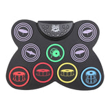 Roll Up Practice Pedal Controller Pad - Digital Kit USB with Drum Sticks, Touch Sensitivity for Beginners Practicing