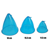 Blue Large 18cm Suction Therapy Machine - Buttock Enlargement & Breast Enhancement Vacuum Cups Set (6pcs)