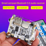 Bluetooth 5.0 Receiver Music Audio Adapter Module Wired Speaker Transmitter Support U Disk TF Card 3.5mm AUX App Control