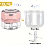 3.38 oz/8.45 oz mini electric USB chili shredder, durable ginger and vegetable shredder
