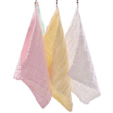 Newborn Natural Cotton Face Washable Soft Absorbent Baby Towel, Crepe Cloth, 10 Packs Of Mixed Colors, 12X12 Inch