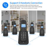 Expandable Cordless Phone System with 3 es Display Caller ID Hands-free Calls Intercom Conference Call Mute Function