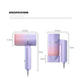 Portable Mini Folding Hairdryer - 750W with Carrying Bag, Anion Care, 220V-240V for Home, Travel & Dorm