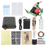 Complete Tattoo Supply Kit Precise Tattoos Good Conductivity 10 Wraps Tattoo Coil Machine Kit Adjustable 0‑18V for Tattoo Shop