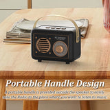 Retro Radio Portable FM Receiver Vintage Bluetooth Speaker Subwoofer TF/USB/Headphones Player Rechargeable Radios for Gift