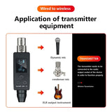 UHF Wireless Converter XLR Transmitter and for Dynamic Microphone Guitar Receiver Transmission Adapter