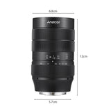 Andoer 60mm Fixed Focus MF Full Frame Camera Prime Lens F2.8 Large Aperture with E-Mount/ RF Mount for Sony Canon