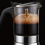 1pc Italian Stainless Steel Moka Pot - 200ml Capacity, Transparent, Silicone Glass, Perfect for Home Brewing Coffee