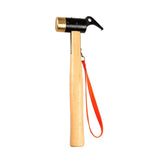Multi-function Wood handle Brass Camping Hammer Anti-Slip Rope Brass Peg Hammer