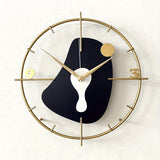 1pc, Creative Modern Wall Clock, Blue Silent Bedroom Dining Room Wall Clock, Metal Iron Art Clock, Room Decor, Home Decor