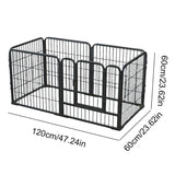 6 Panels Heavy Duty Dog Puppy Foldable Metal Barrier Playpen Pet Security Fence Iron Exercise Kennel House Accessories