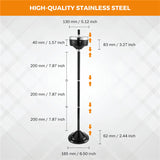 Stainless Steel Ashtray - Standing with Lid, Removable, Adjustable Height, for Home, KTV, Toilet, Outdoor
