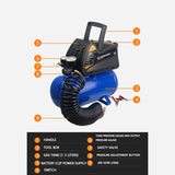 12V compressor pump household with tank air gun spray paint pneumatic tool