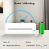 A4 Paper Thermal Wireless BT Mobile Photo Printer - Support 210mm Wide for Outdoor Travel and Home Office Printing