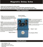 Mosky Magnetic Echo Delay Pedal Guitar Parts Accessories Echo Delay Electric Guitar Effect Pedal True Bypass 5 Knobs Compressor
