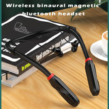 Neck-Style Magnetic Bluetooth 5.1 Headset Wireless Sports Earphone Hanging Neck In-ear Headphone with Anti-wind Noise Reduction