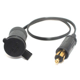 30CM Extend Powerlet Hella Male Plug to Standard Cigarette Lighter Socket Adapter male DIN plug For European motorcycles
