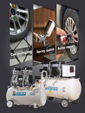 750W/800W Mini Car Pump Silent Oil-Free Air Compressor for Home Repair and Tire Inflation