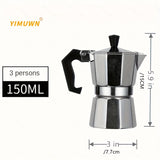 1pc Italian Style Stovetop Espresso Maker - Aluminum Moka Pot for Strong and Flavored Coffee - Easy to Operate and Clean