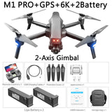 2022 M1 Pro 2 Drone 4k HD Mechanical 2-Axis Gimbal Camera 5G Wifi Gps System Supports TF Card Drones Distance 1.6km