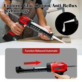 Cordless Caulking 10oz/300ml Electric Silicone 4 Adjustable Speed Adhesive Gun with LED Light for 18V Battery