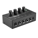HA400 Mini Headphone Amplifier Ultra-Compact Stereo Audio Amplifier 4 Channels With Power Adapter 10MHz Earphone Amp for Music