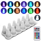 12 Pack Flameless Led Candles with Remote - 13 Colors, 7 Brightness Levels, 4 Modes, USB Operated Cordless Fake Candles