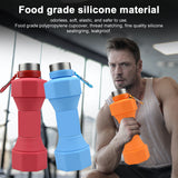 650ml Sports Silicone Multifunctional Foldable Dumbbells Outdoor Camping Cycle Water Bottle Home Fiess Equipment
