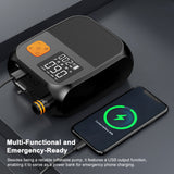 Paddle Board 25PSI High Pressure Electric Air Compressor Pump Power Bank with 6 Nozzles and LED Light for Iatable Boat