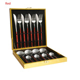 16Pcs Silver Dinnerware Set Stainless Steel Dinner Knife Fork Cutlery Set With Giftbox Drop Kitchen Cutlery