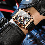 GUANQIN New Mechanical Hollowed out Dial Men's Watches 50M Waterproof Luxury Watch For Men Leather Strap Sapphire Wristwatch Men