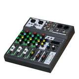 Portable Mixing Console Ns-6Bt Audio Mixer 4 Channel Usb Sound Card Interface Console 48V Phantom Power for Home Studio Live
