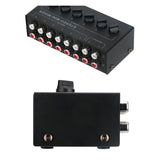 6 Channels Passive Stereo Mini Audio Portable Sound Mixer RCA Input Ultra Low Noise For Live Studio Easy Install