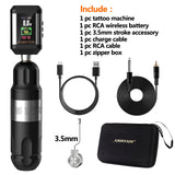Ambition  Tattoo Machine Pen and Korall RCA Wireless Battery Kit Powerful Brushless Motor Capacity 2200mAh Stroke 4.0/3.5mm