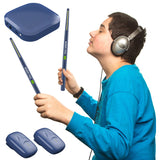 Set Portable Electronic Virtual Air Drum Drumstic Pedals Professional Gift for Adults Kids