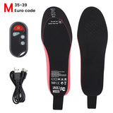 Pair of USB Heated Shoe Insoles with Remote Control - Warm Sock Mat, Electrically Heating Insole, Electric Heater Pad.