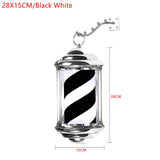Rainproof Barber Pole LED Light Rotating Hair Salon Sign Wall Mount Energy Saving Wall Lamp Retro Style For Outdoor Indoor