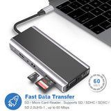 13 In 1 Hd mi 3 Port Usb With VGA TF SD Card Reader 3.0 Jack Audio Laptops Type C Hub USB Docking Station