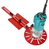 Versatile Edges Trimmer Bracket Circular Fluting Tool Stand Aluminum Alloy Router Bit Rack with Adjustable Radius Multi-Model